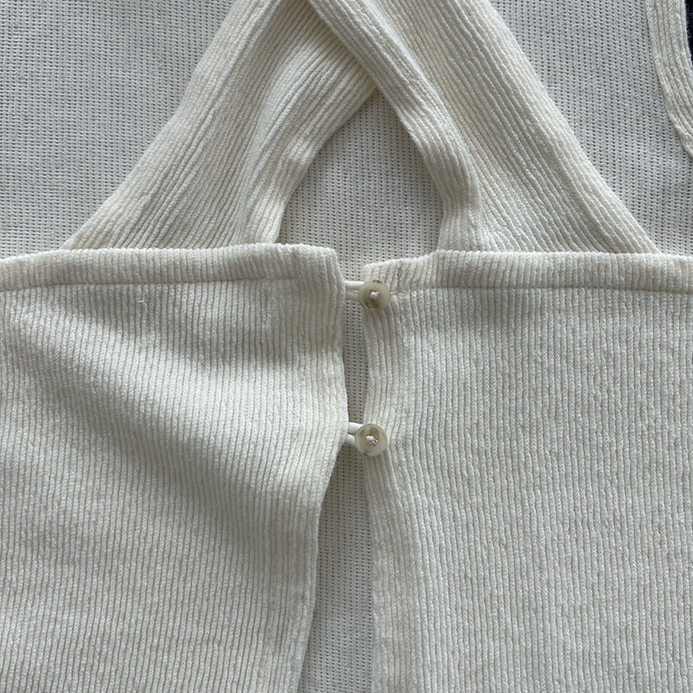 Madewell Cross Back Open Back Ribbed Tank Top - Picture 3 of 5